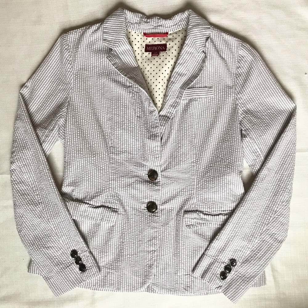 Textured gray stripe Blazer